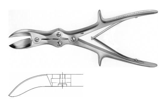ЛІСТОН КІСТК. КУСАЧКИ ВИГНУТ. 280MM
